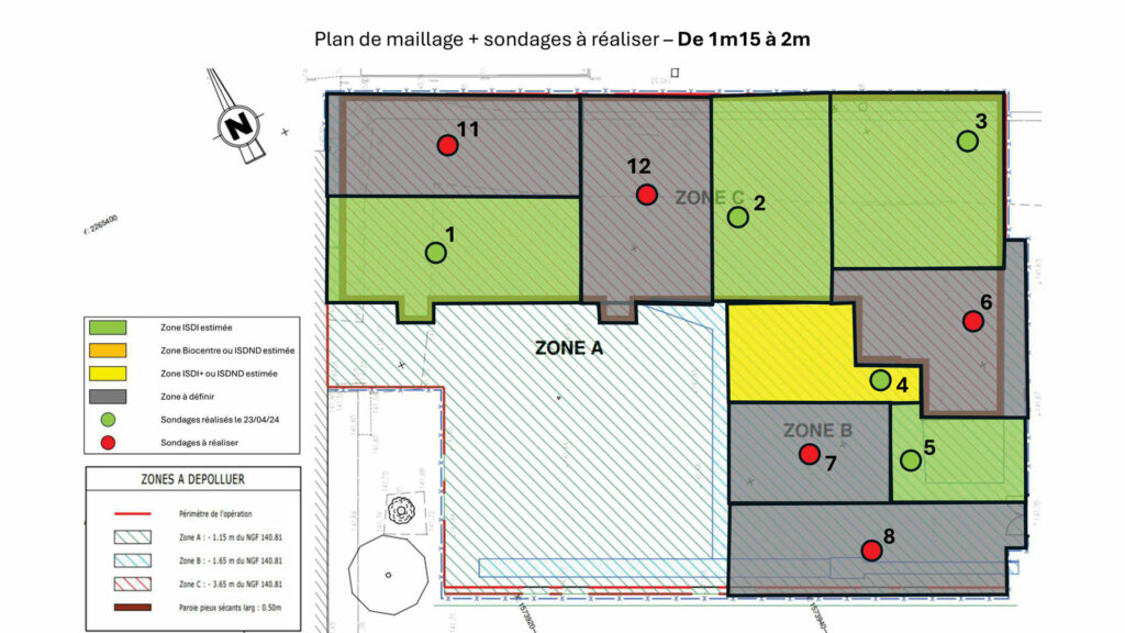 dépollution des sols - plan de maillage